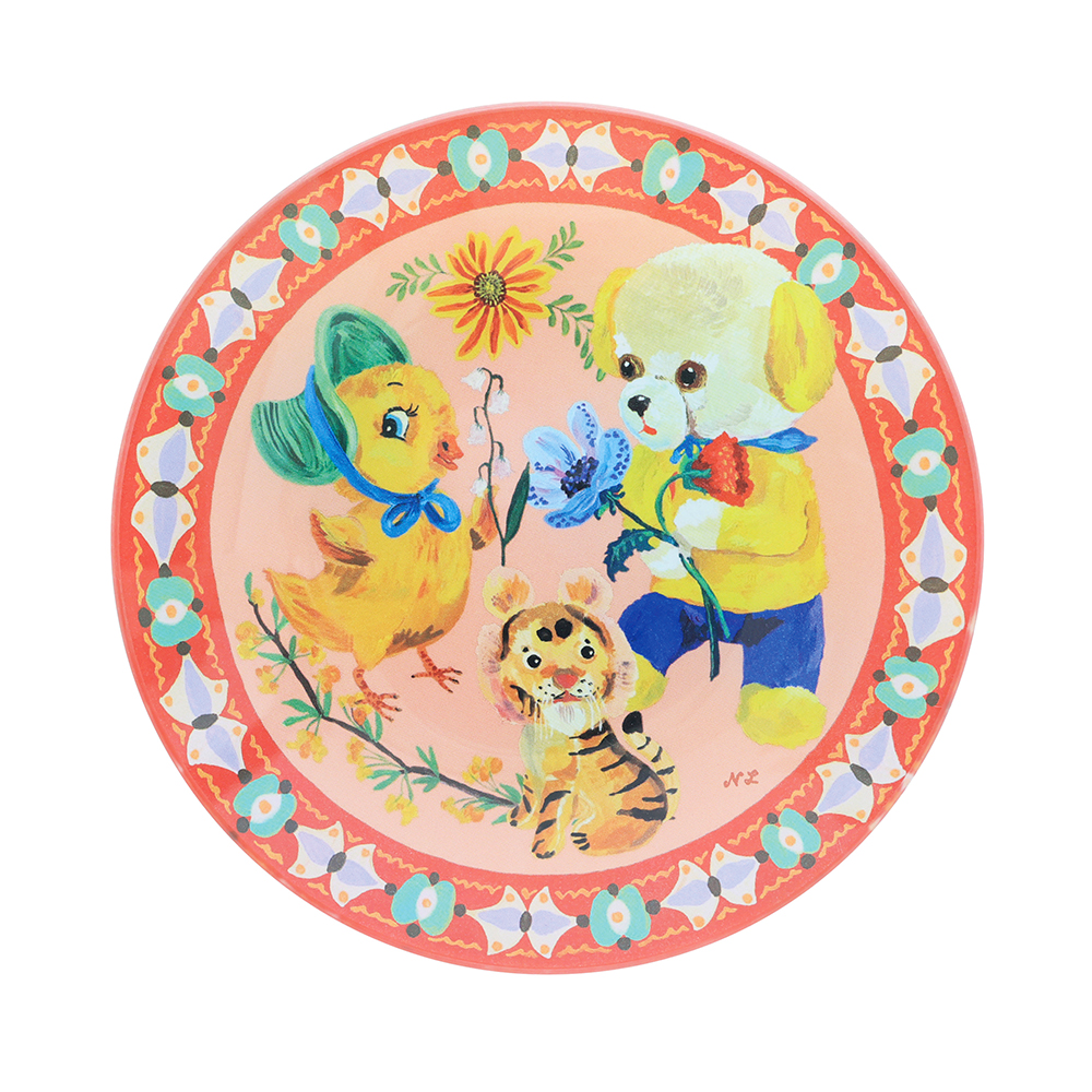 Nathalie Lete Glass plate S Gardener rabbit | 8000000works